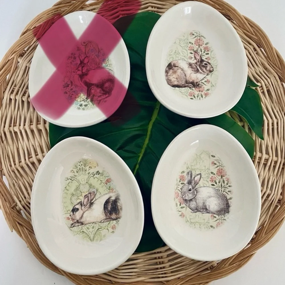 Pottery Barn Springtime Easter Bunny Rabbit egg bowls four different set of 3